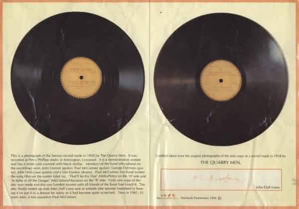 The Quarrymen That ll Be The Day In Spite Of All The Danger 2 entre os discos de vinil mais valiosos de todos os tempos